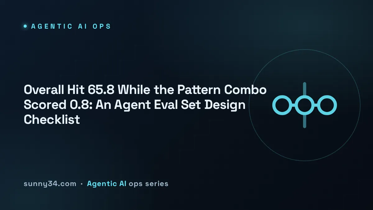 Overall Hit 65.8 While the Pattern Combo Scored 0.8: An Agent Eval Set Design Checklist thumbnail