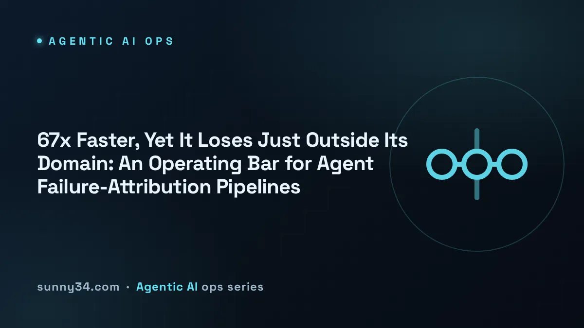 67x Faster, Yet It Loses Just Outside Its Domain: An Operating Bar for Agent Failure-Attribution Pipelines thumbnail