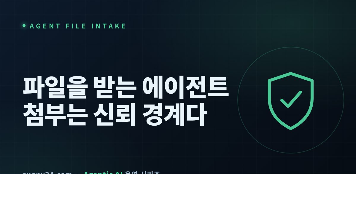 에이전트가 파일을 받을 때: 첨부를 신뢰 경계로 다루는 인테이크 설계 썸네일