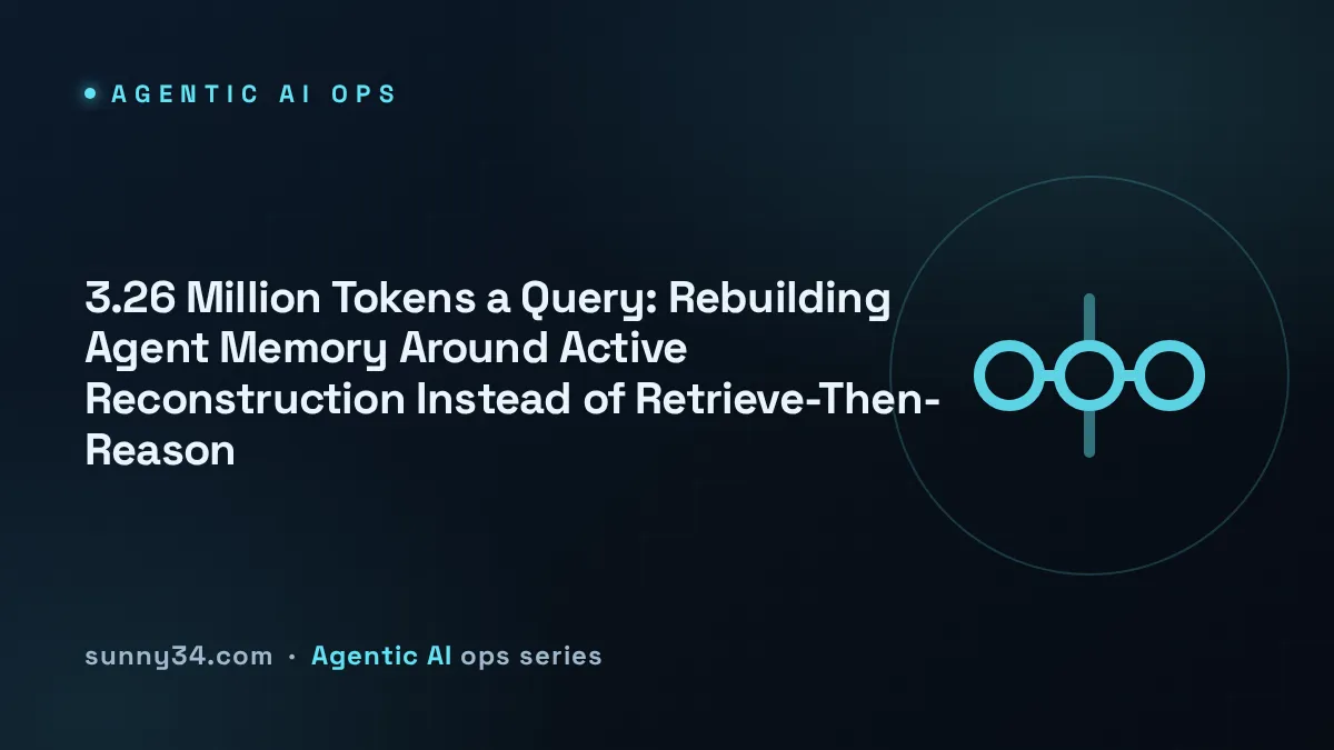 3.26 Million Tokens a Query: Rebuilding Agent Memory Around Active Reconstruction Instead of Retrieve-Then-Reason thumbnail