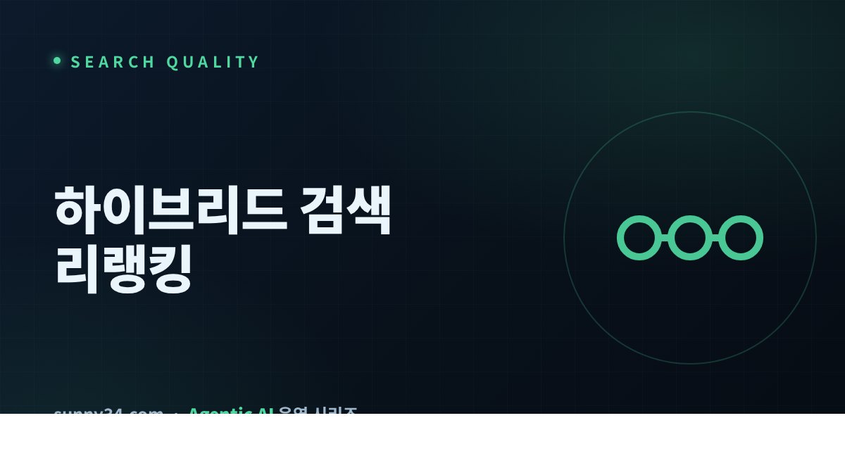 하이브리드 검색 + 리랭킹은 이제 기본기 썸네일