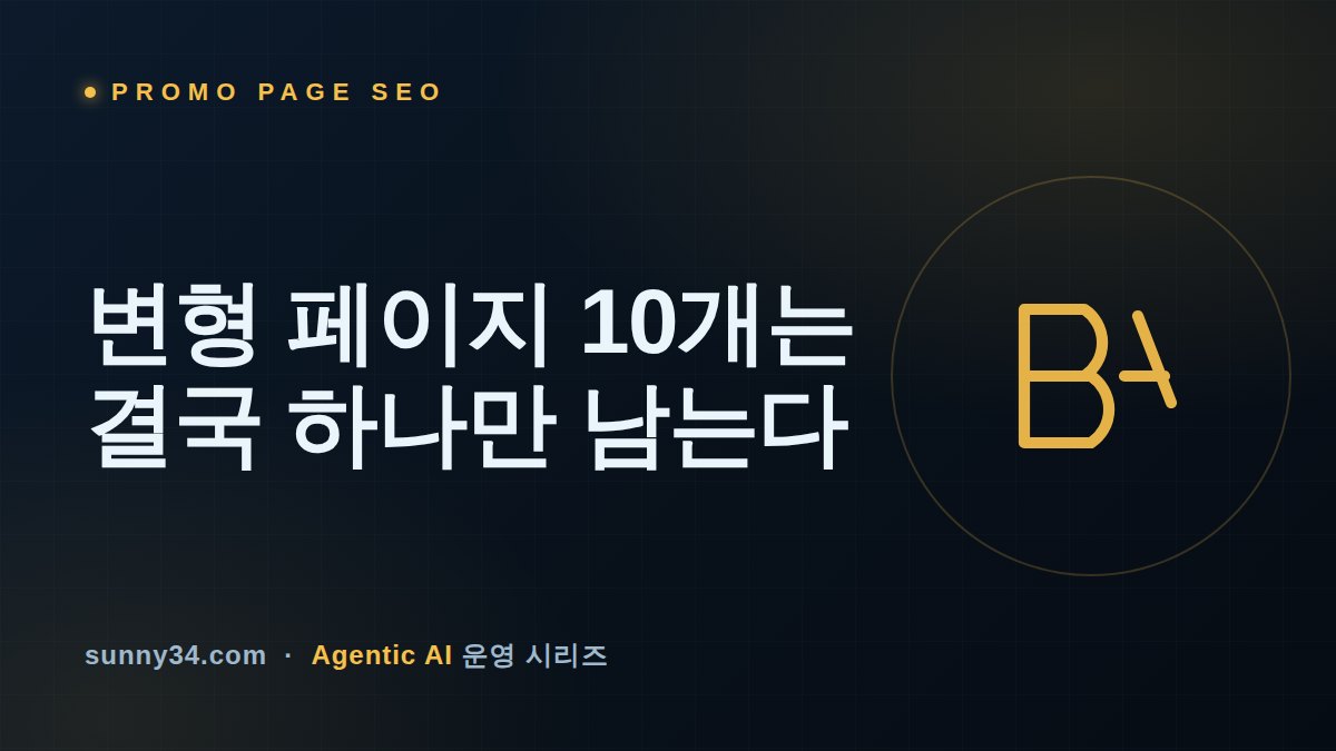 변형 페이지 10개는 결국 하나만 남는다: 프로모션 페이지 SEO 설계 사례로 짜는 운영 기준 썸네일