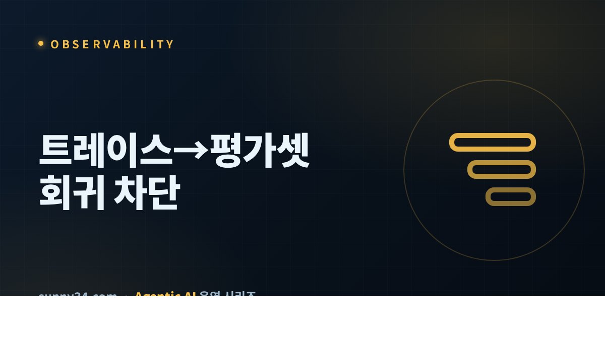 프로덕션 트레이스를 회귀 평가셋으로 썸네일