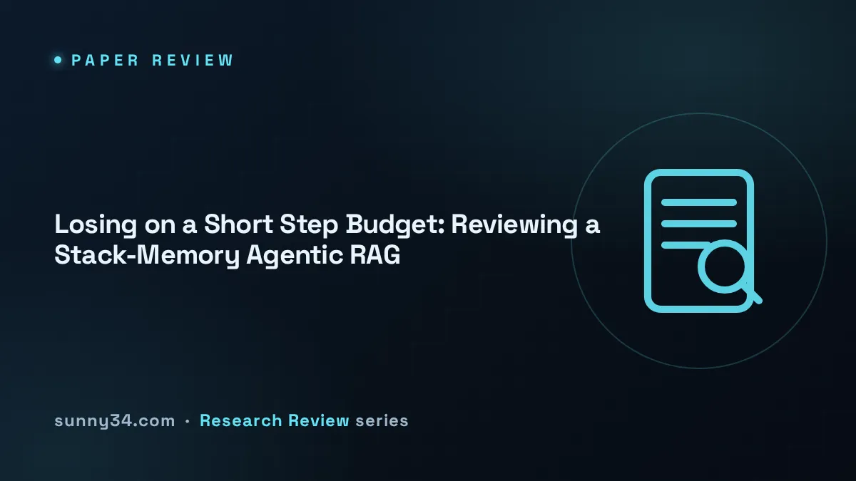 Losing on a Short Step Budget: Reviewing a Stack-Memory Agentic RAG thumbnail
