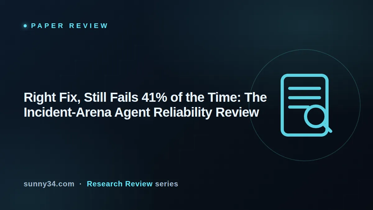 Right Fix, Still Fails 41% of the Time: The Incident-Arena Agent Reliability Review thumbnail